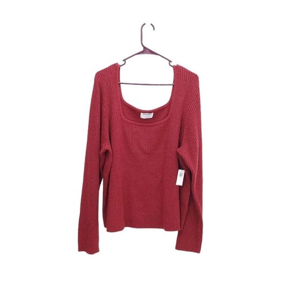 NWT Old Navy Fitted Crop Square Neck Ribbed Sweater - Picture 2 of 8